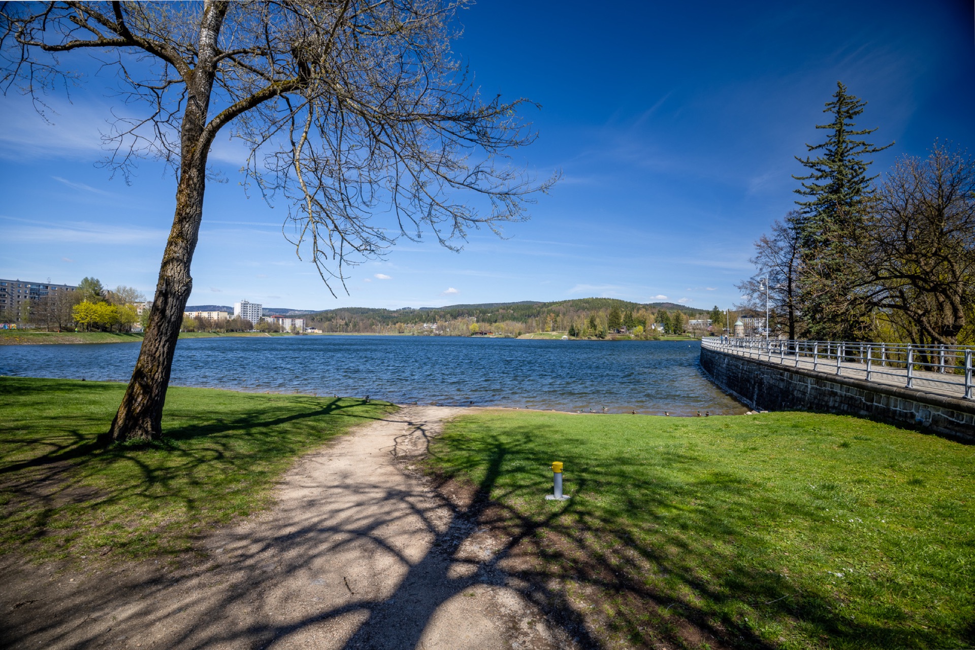 Jablonecká přehrada — pohled od břehu